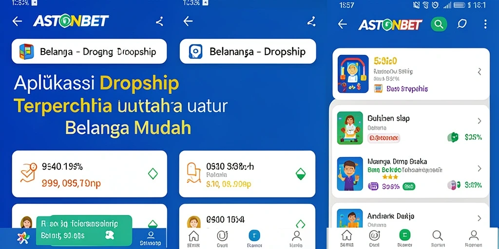 Tampilan utama ASTONBET dengan fitur dropship yang intuitif.