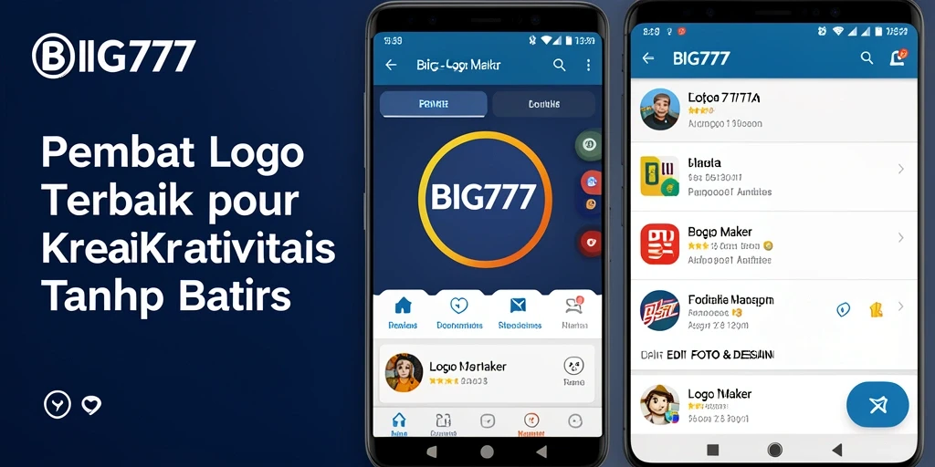 Tampilan antarmuka aplikasi Logo Maker BIG777 yang intuitif dan mudah digunakan.
