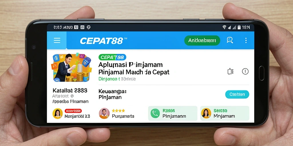 Tampilan antarmuka aplikasi CEPAT88 yang user-friendly untuk pinjaman.