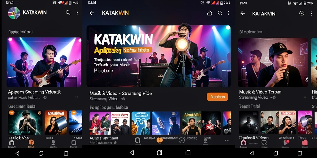 Antarmuka KATAKWIN menampilkan berbagai video musik yang menarik.