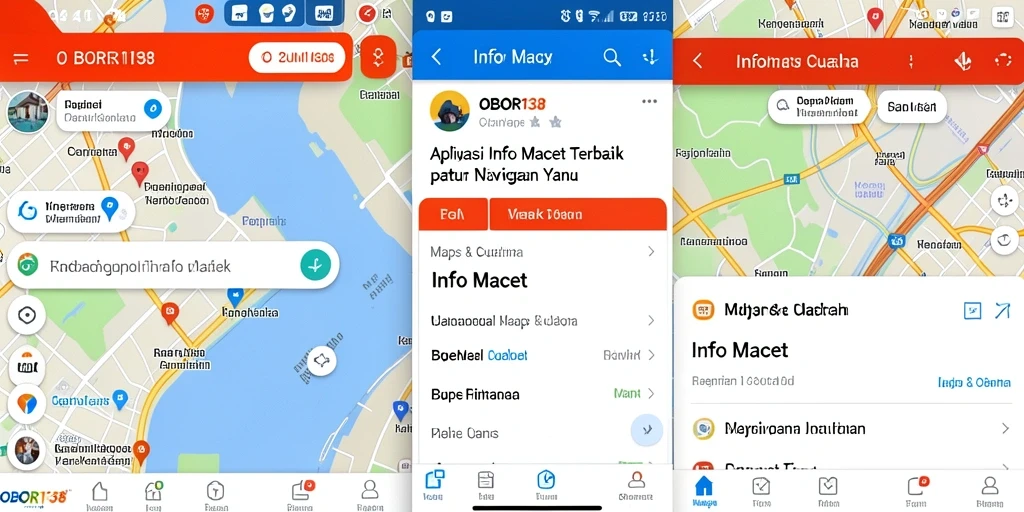 Tampilan antarmuka aplikasi OBOR138 yang menampilkan informasi kemacetan.