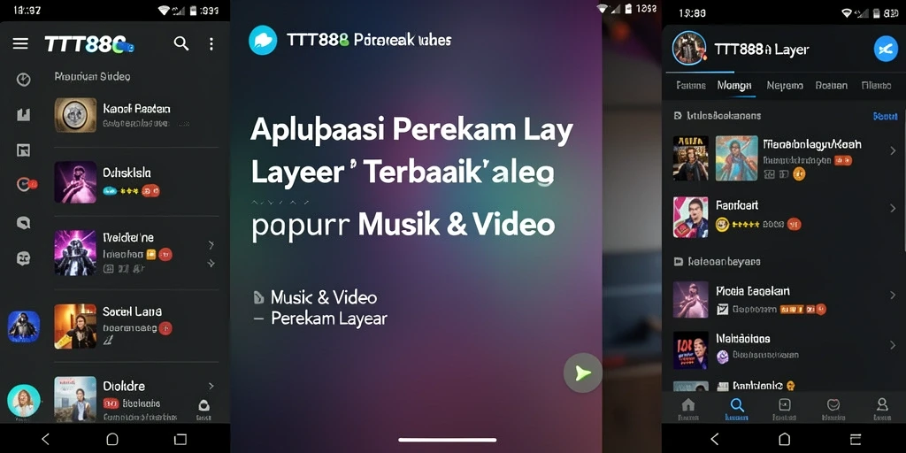 Screenshot antarmuka aplikasi TTT888 saat merekam layar dengan kualitas tinggi.