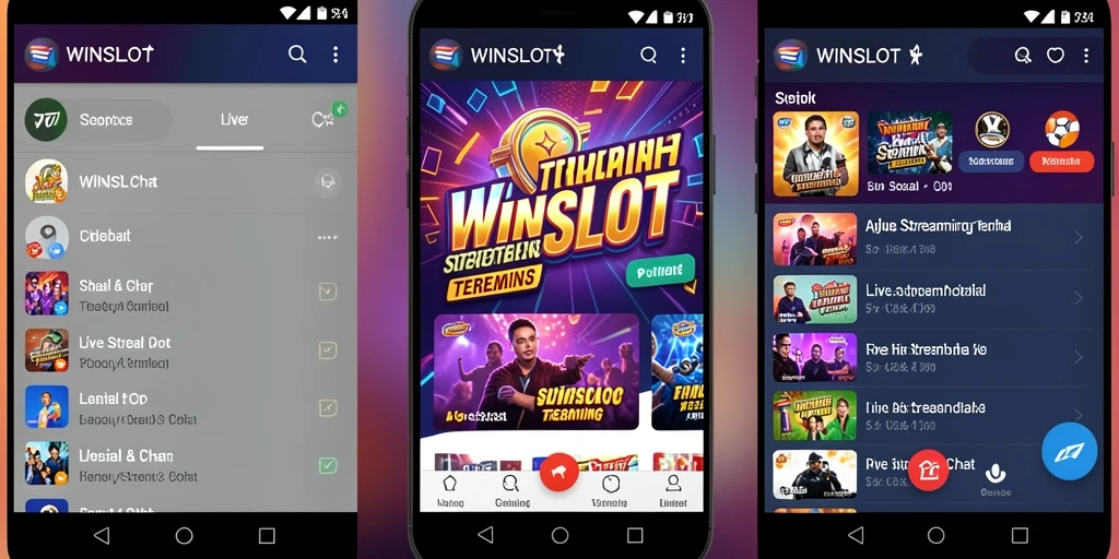 Antarmuka WINSLOT menampilkan sesi Live Streaming dengan interaksi yang ramai.